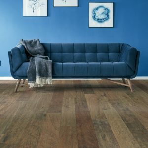 Hardwood With Blue Couch | Nemeth Family Interiors