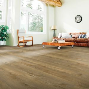 Wood-Look Laminate flooring for spacious living room | Nemeth Family Interiors
