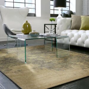 Yellow living room rug design | Nemeth Family Interiors