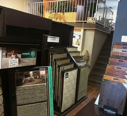 Variety of flooring products in showroom | Nemeth Family Interiors